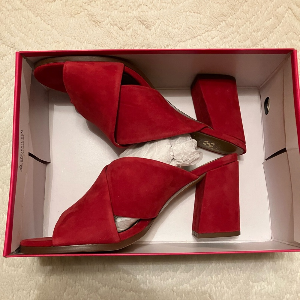 Red Women's Block Heel Sandals